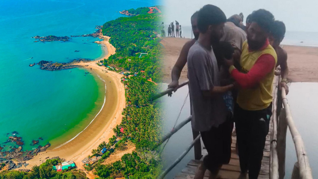 Tourist from sagar rescued from drowning at om bea