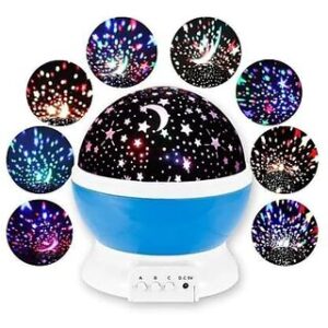 Printzkala Star Master Galaxy Night Light Projector - 360xc2xb0 Rotating Moon and Star Lamp with Colorful Lights for Kids Room Bedroom and Home Decor