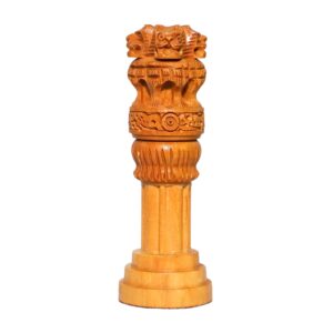 santarms Wood Ashoka Pillar 3" Inch - stambh for Table Advocate Accessories .