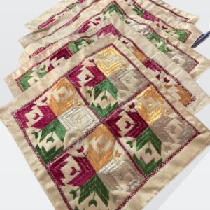 Cotton Cushion Cover with Multicolour Embroidery