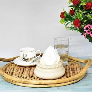 Dastkar Crafts Wicker Round Tray